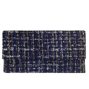 8504 Weaved Fabric Flat Clutch, Blue